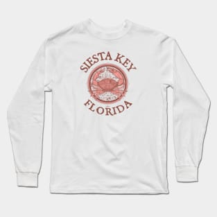 Siesta Key, Florida, Stone Crab on Wind Rose Long Sleeve T-Shirt